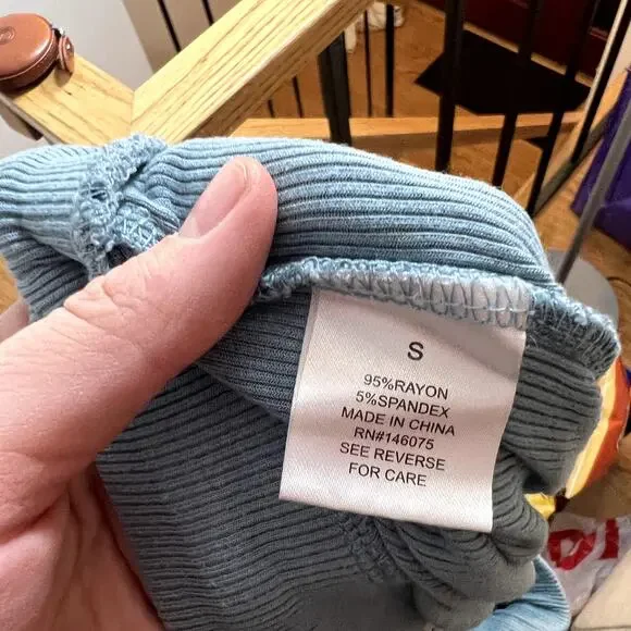 Sweet Romeo Blue Ribbed Short Set - Picture 8 of 9